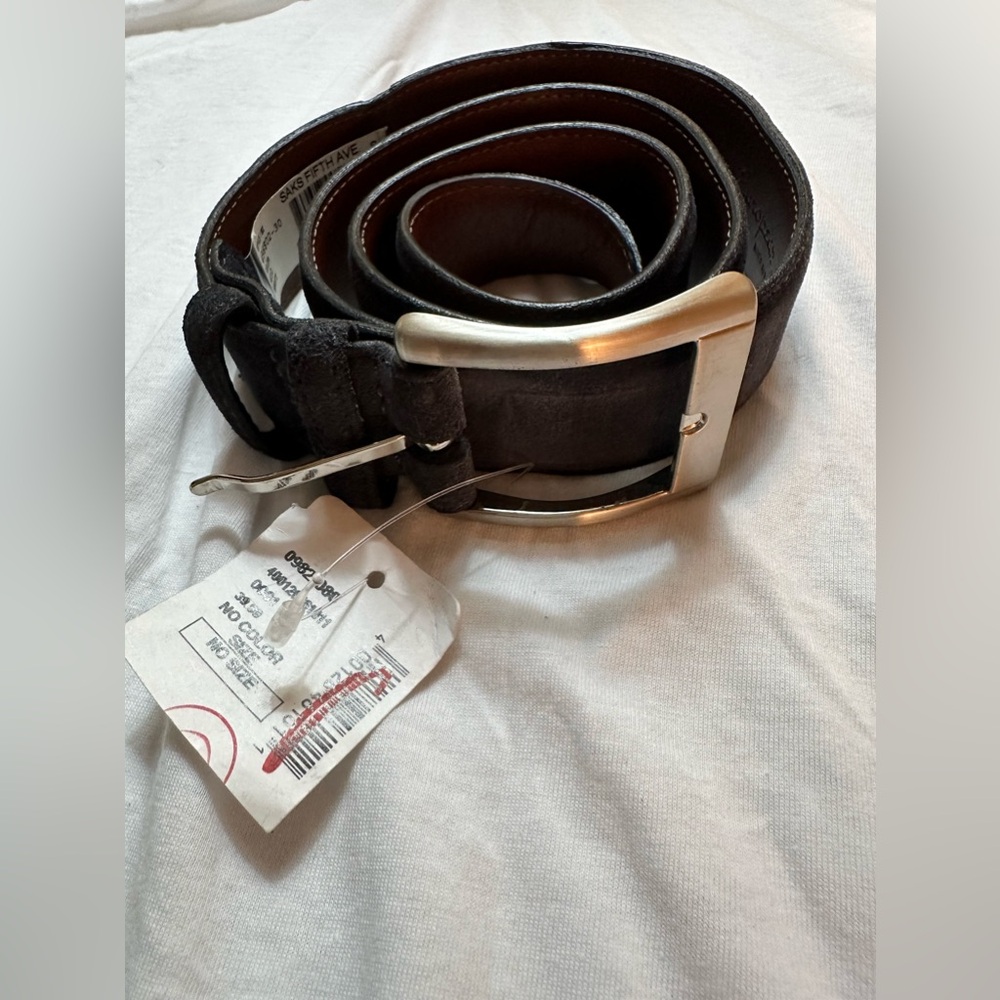 UNISEX Saks Fifth Avenue Belt European Suede made in USA 🇺🇸 size 30.